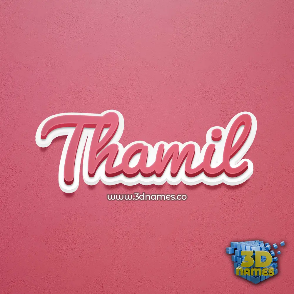 thamil in Red Scribble style - 3D name wallpaper
