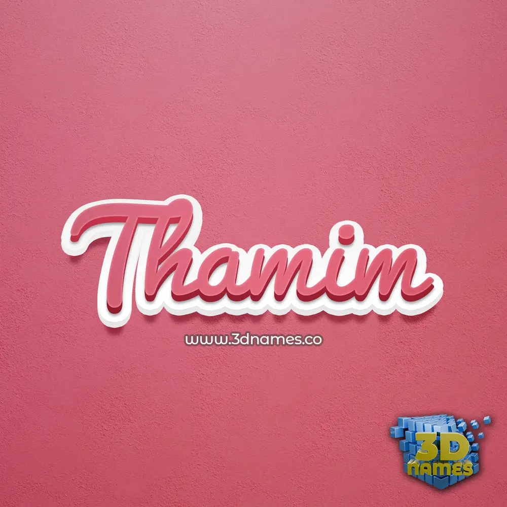 thamim in Red Scribble style - 3D name wallpaper