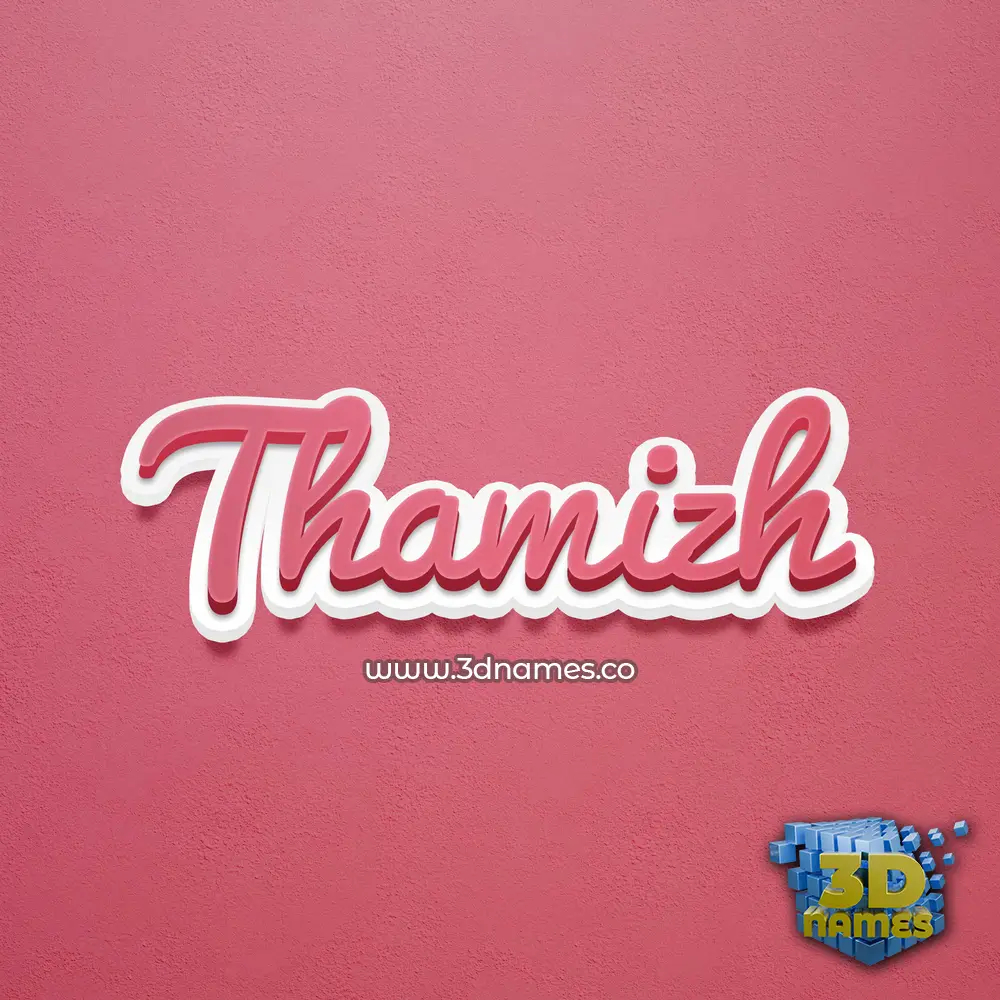 thamizh in Red Scribble style - 3D name wallpaper
