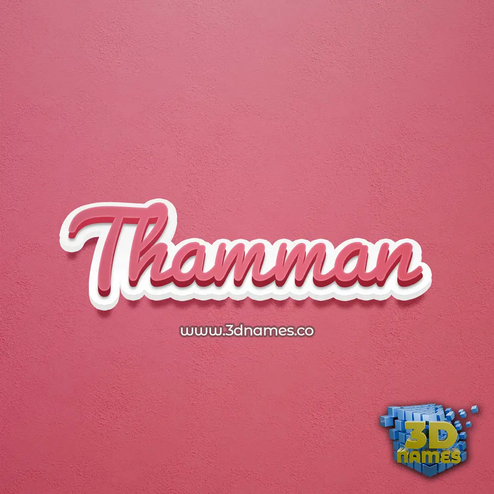thamman in Red Scribble style - 3D name wallpaper