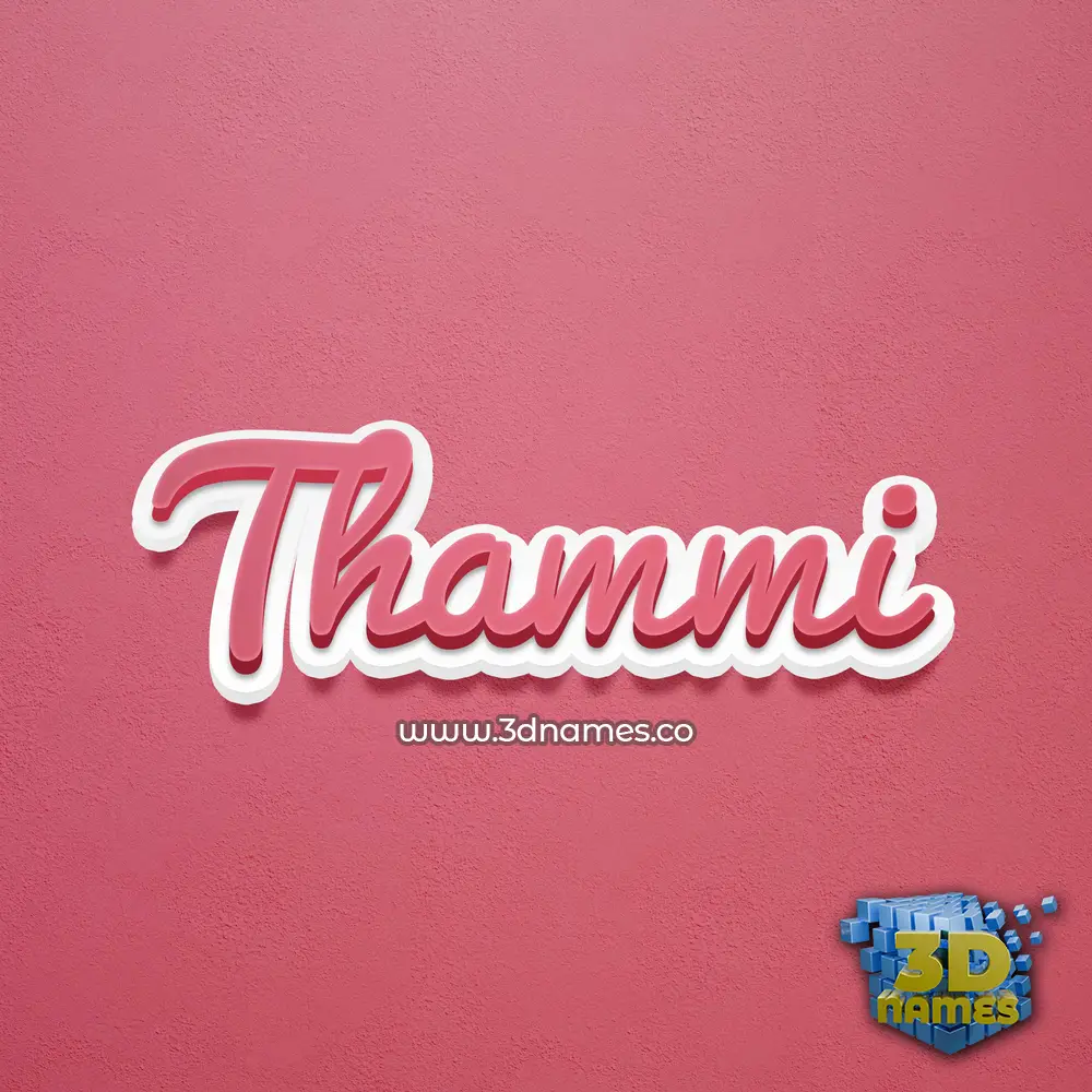 thammi in Red Scribble style - 3D name wallpaper