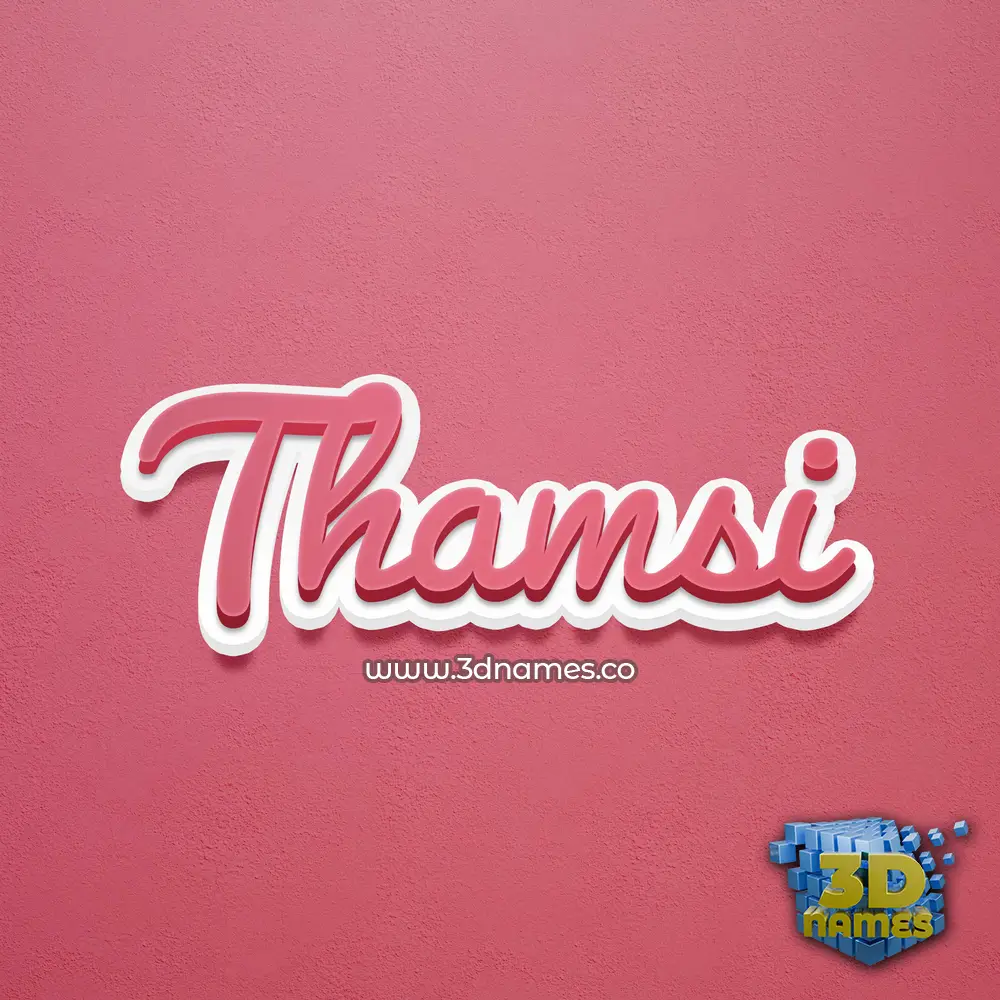 thamsi in Red Scribble style - 3D name wallpaper