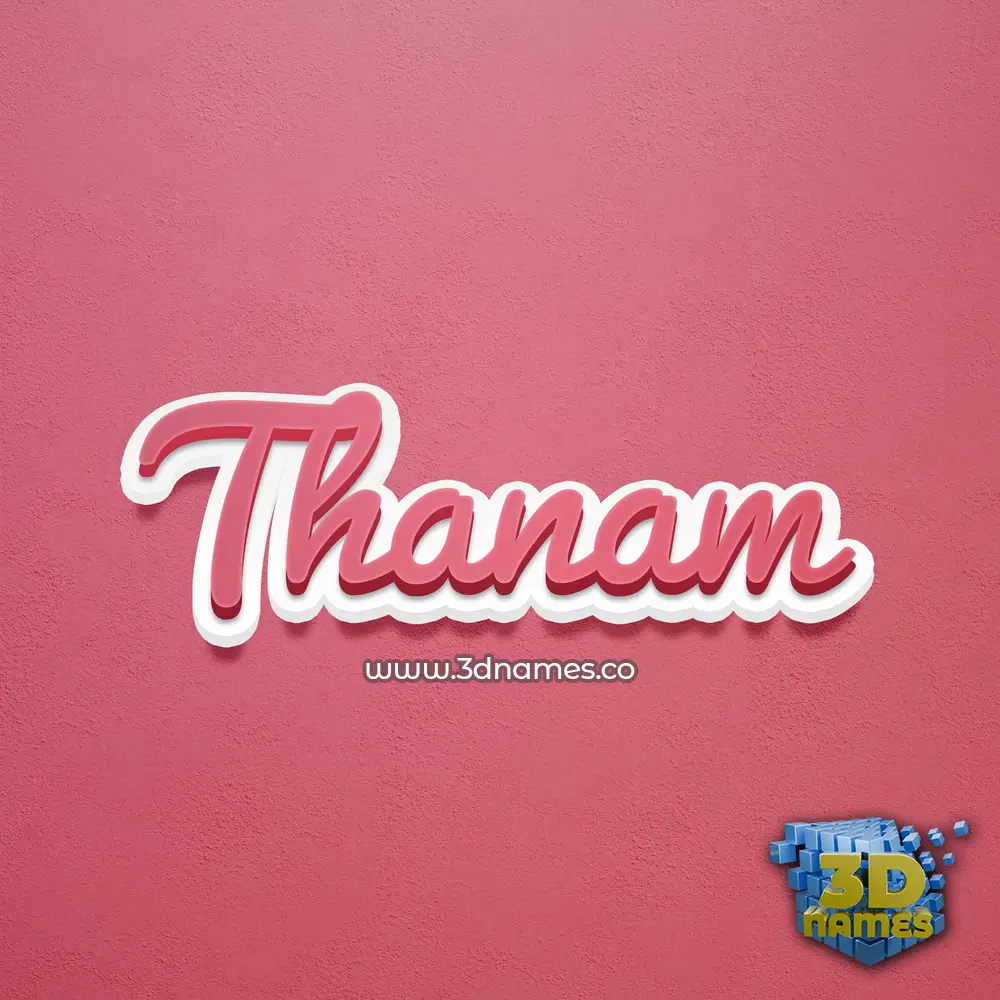 thanam in Red Scribble style - 3D name wallpaper