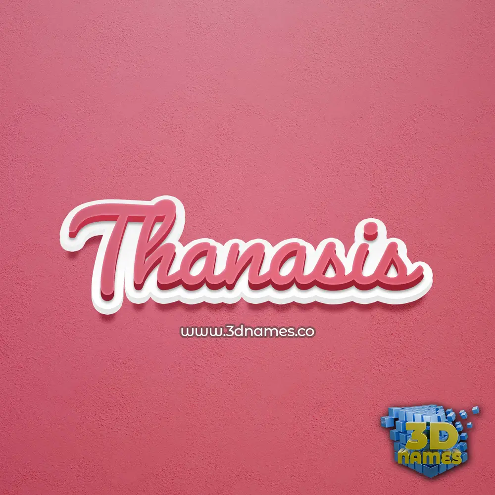 thanasis in Red Scribble style - 3D name wallpaper