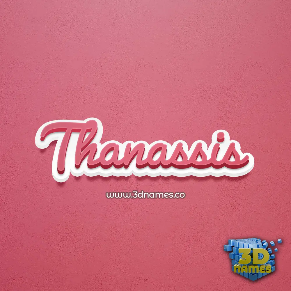 thanassis in Red Scribble style - 3D name wallpaper