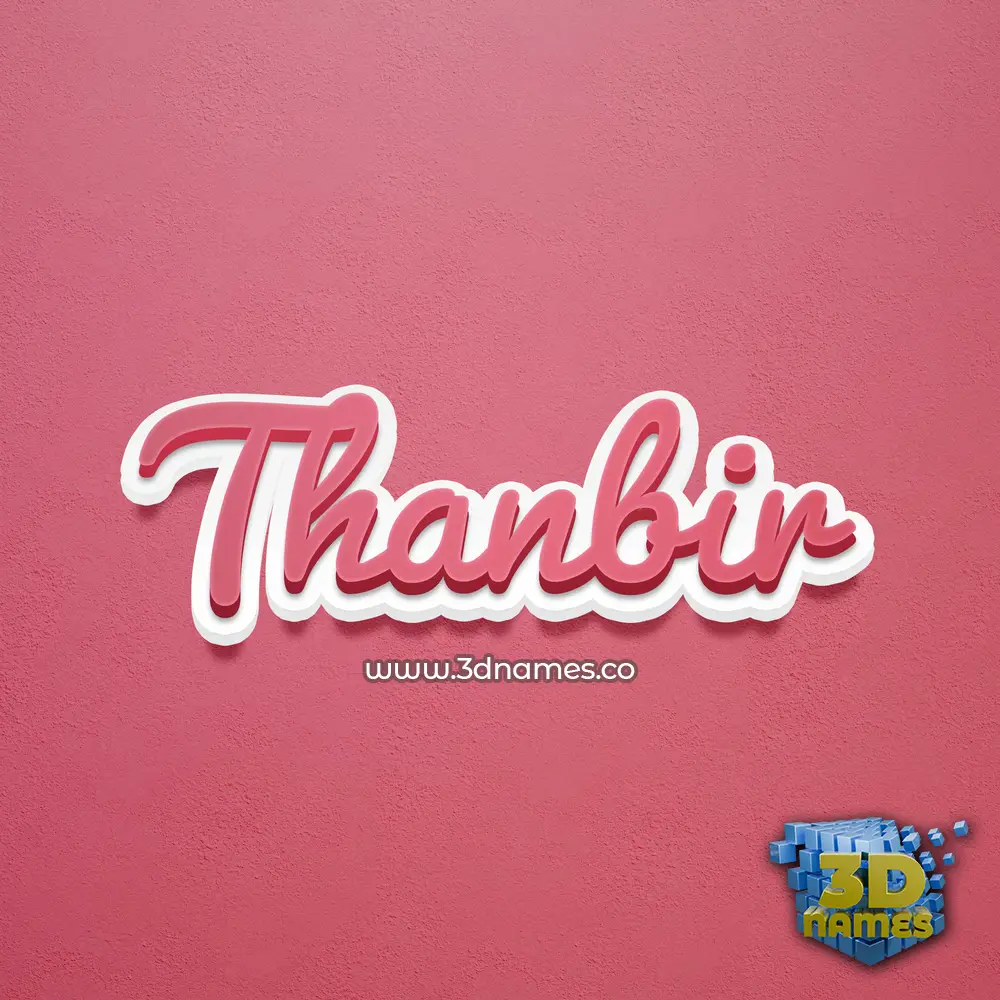 thanbir in Red Scribble style - 3D name wallpaper