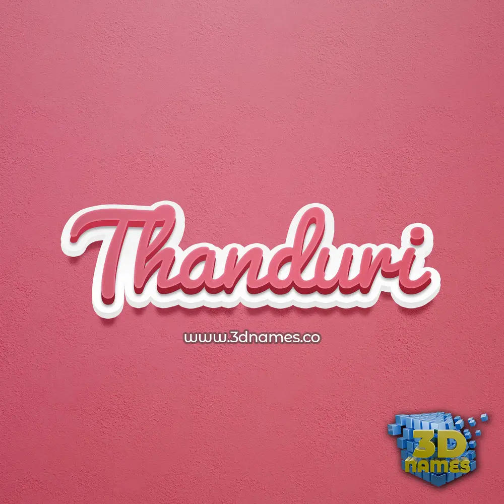 thanduri in Red Scribble style - 3D name wallpaper