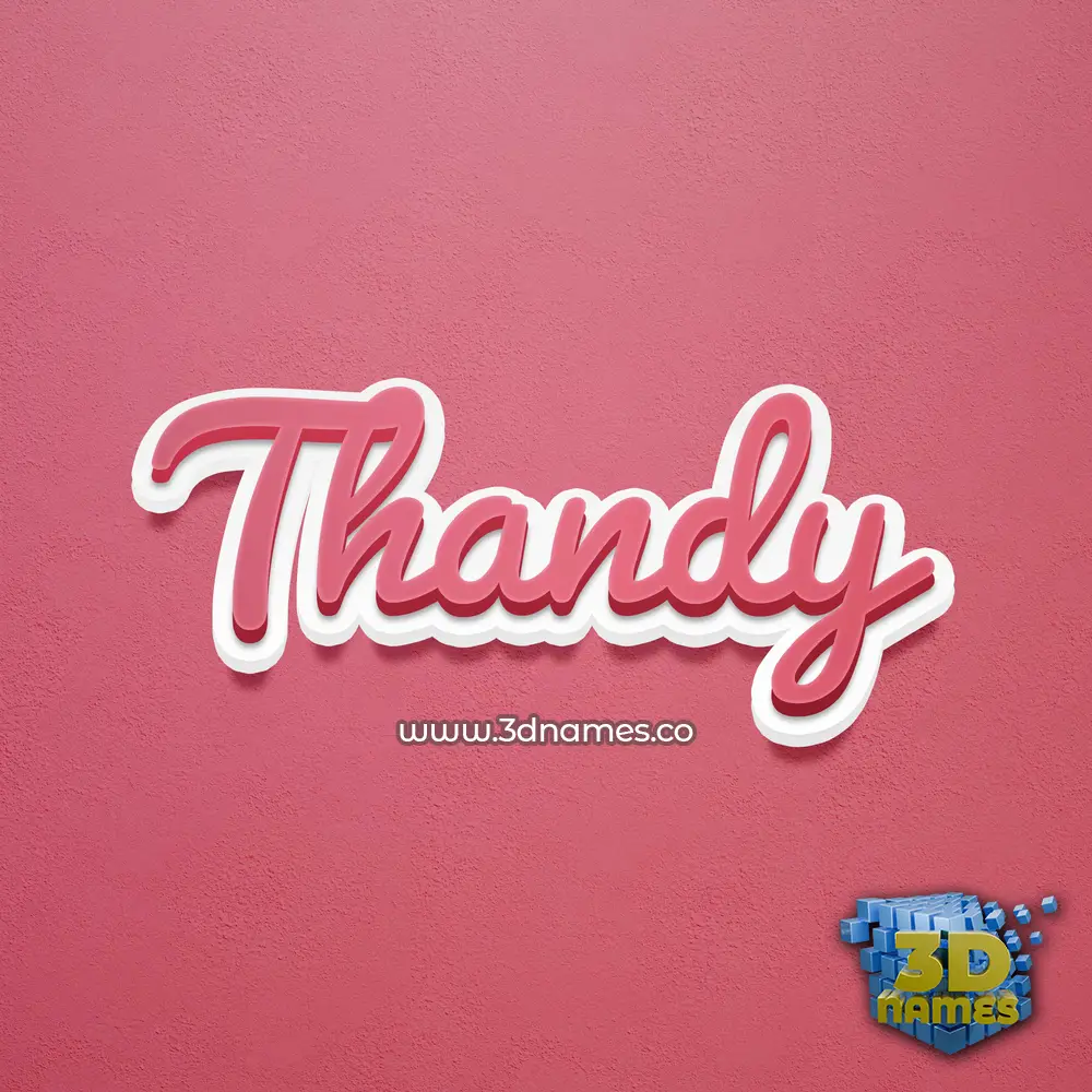 thandy in Red Scribble style - 3D name wallpaper