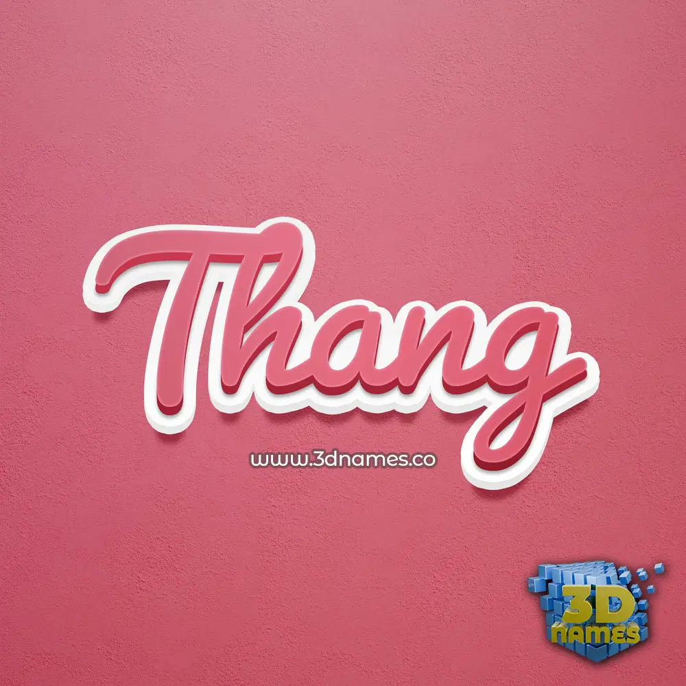 thang in Red Scribble style - 3D name wallpaper