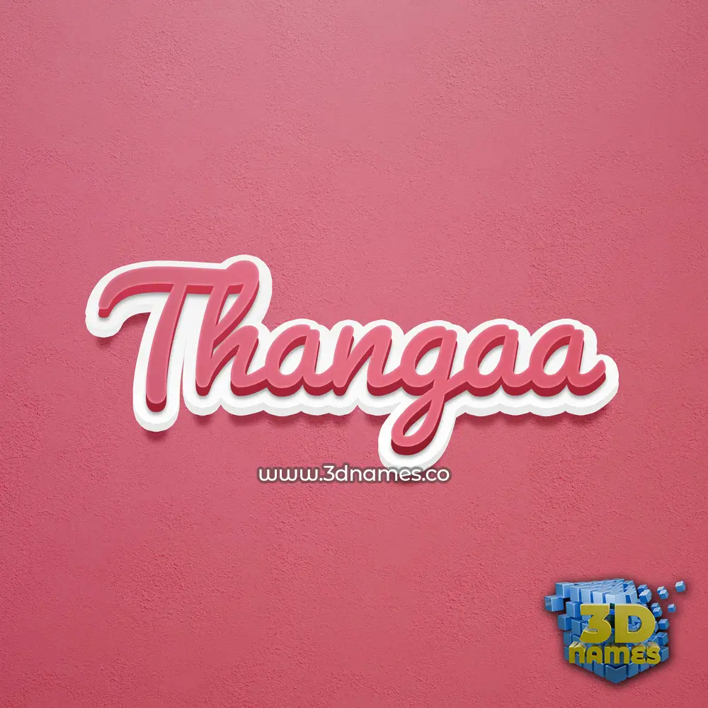 thangaa in Red Scribble style - 3D name wallpaper