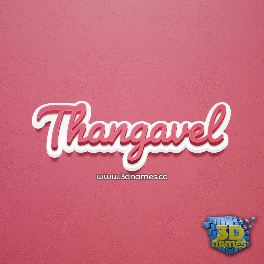 thangavel in Red Scribble style - 3D name wallpaper