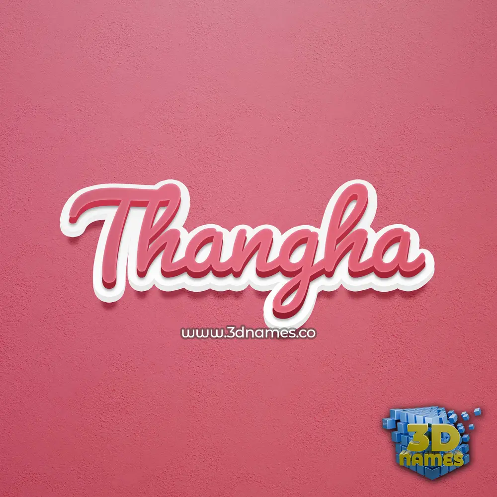 thangha in Red Scribble style - 3D name wallpaper