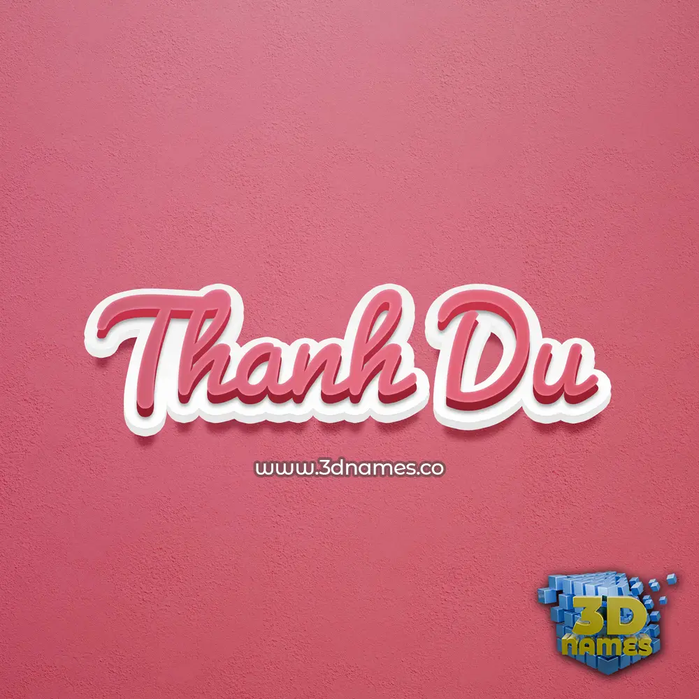 thanh du in Red Scribble style - 3D name wallpaper