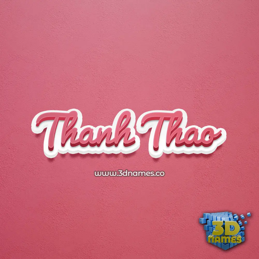 thanh thao in Red Scribble style - 3D name wallpaper