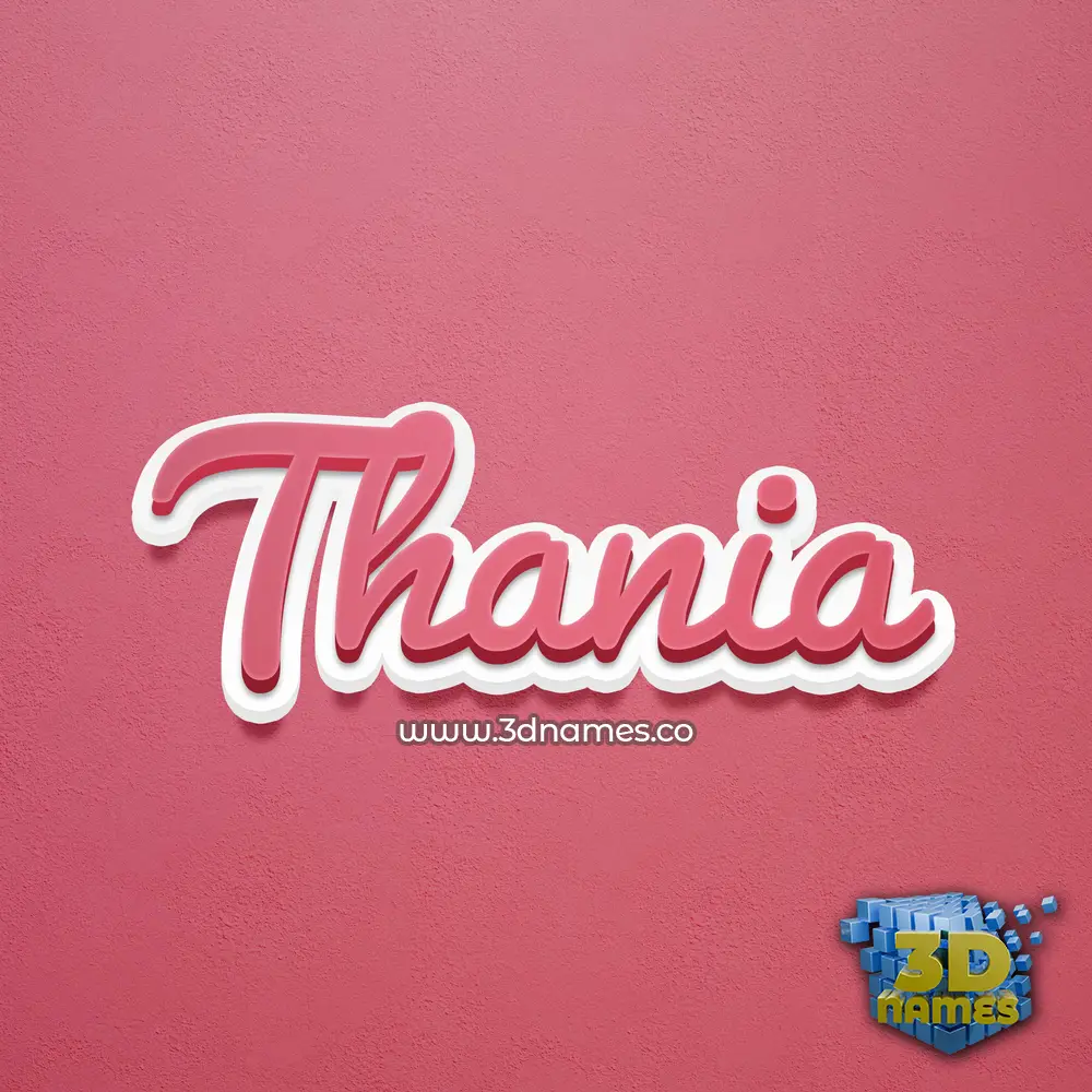 thania in Red Scribble style - 3D name wallpaper