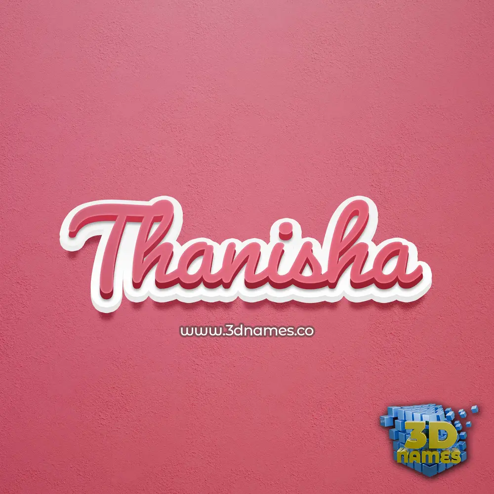 thanisha in Red Scribble style - 3D name wallpaper