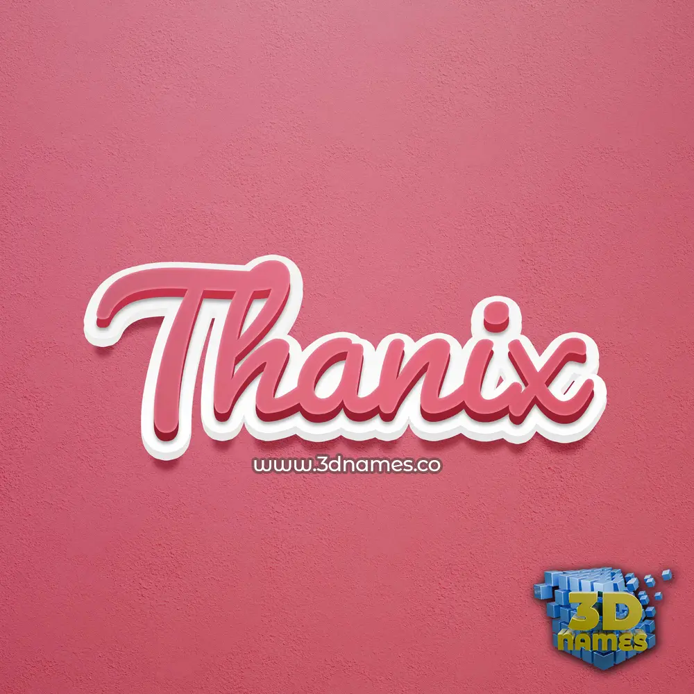 thanix in Red Scribble style - 3D name wallpaper