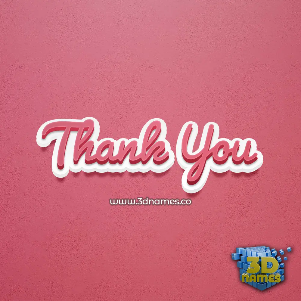 thank you in Red Scribble style - 3D name wallpaper