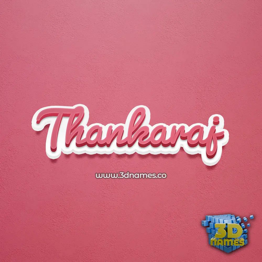 thankaraj in Red Scribble style - 3D name wallpaper