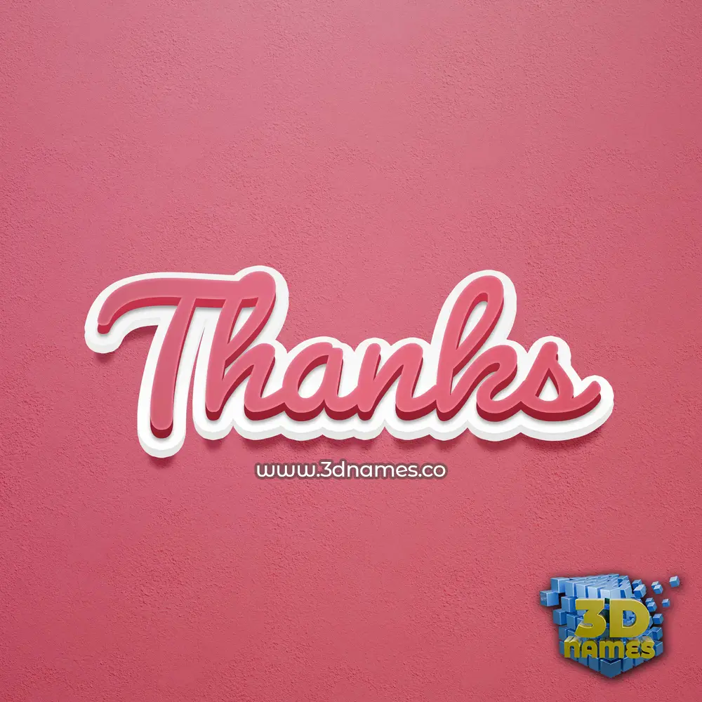 thanks in Red Scribble style - 3D name wallpaper
