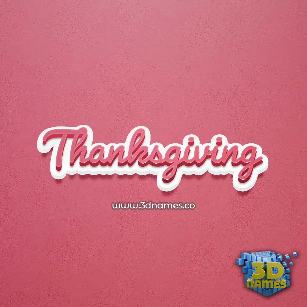 thanksgiving in Red Scribble style - 3D name wallpaper