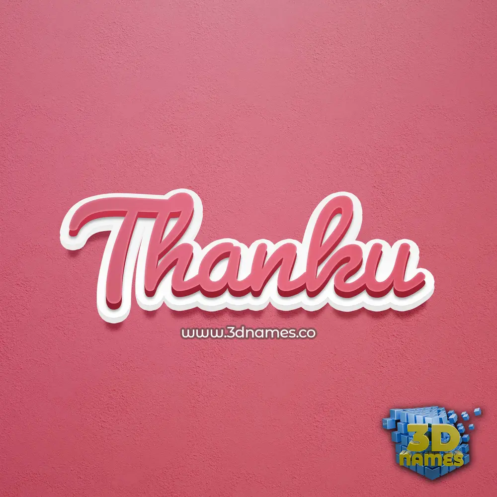 thanku in Red Scribble style - 3D name wallpaper