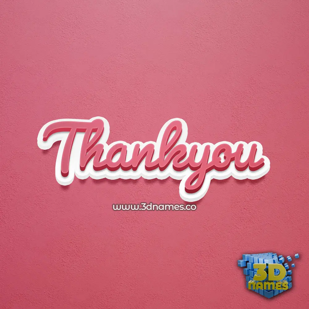 thankyou in Red Scribble style - 3D name wallpaper