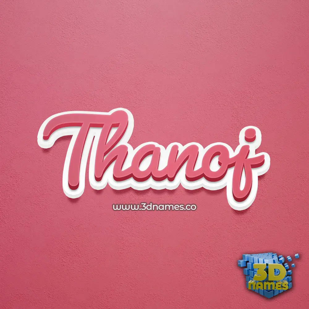 thanoj in Red Scribble style - 3D name wallpaper