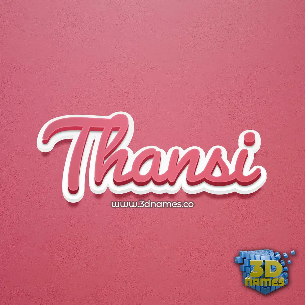 thansi in Red Scribble style - 3D name wallpaper