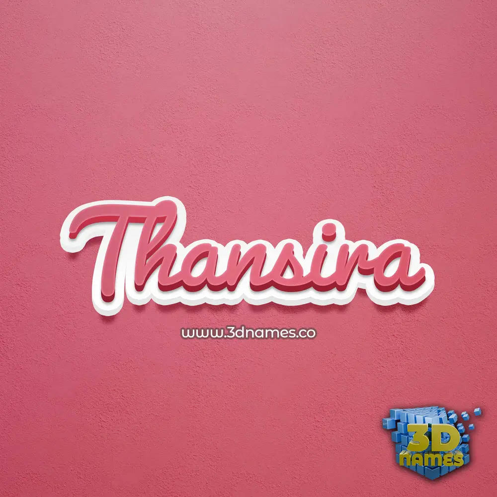 thansira in Red Scribble style - 3D name wallpaper