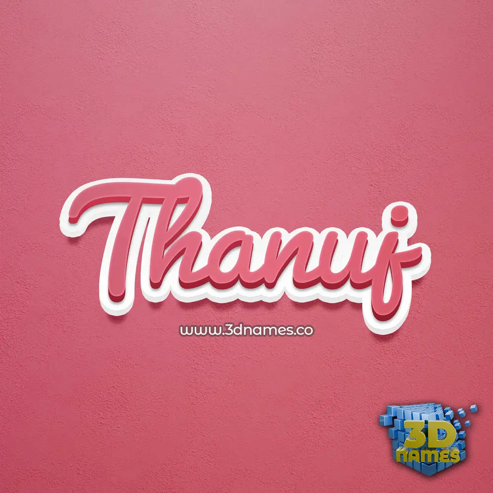 thanuj in Red Scribble style - 3D name wallpaper