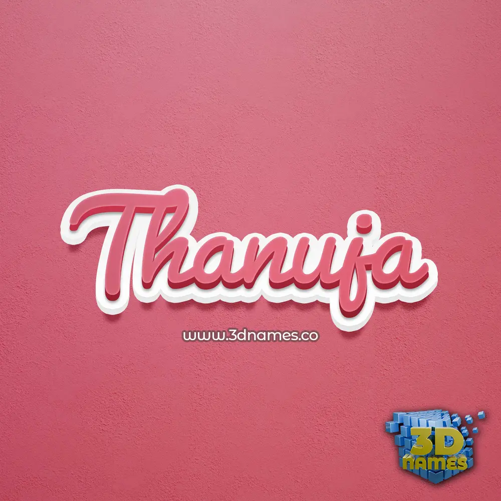 thanuja in Red Scribble style - 3D name wallpaper