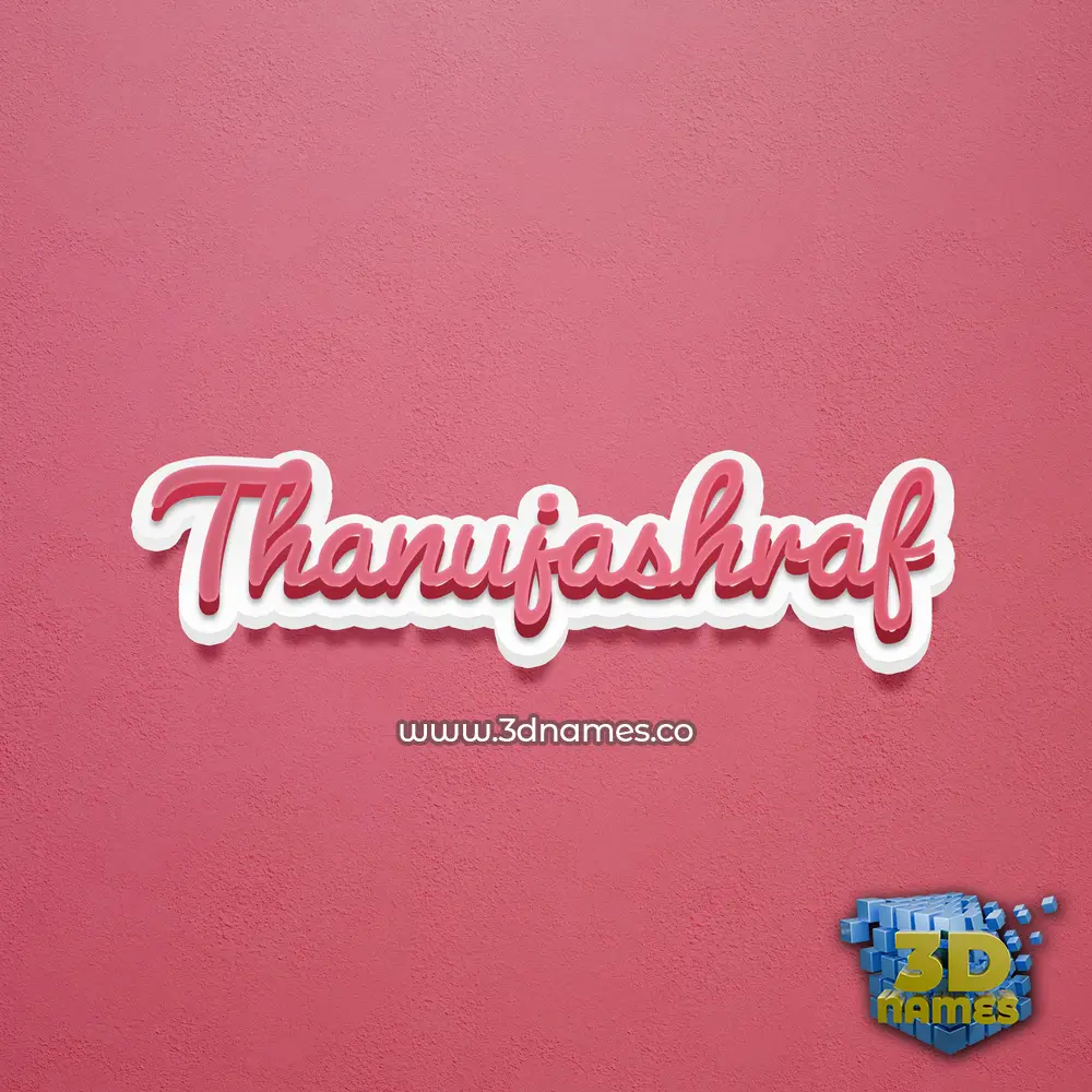 thanujashraf in Red Scribble style - 3D name wallpaper