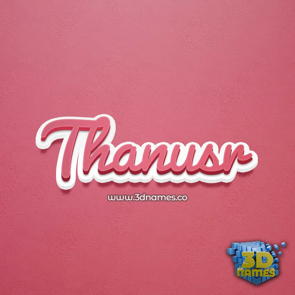 thanusr in Red Scribble style - 3D name wallpaper