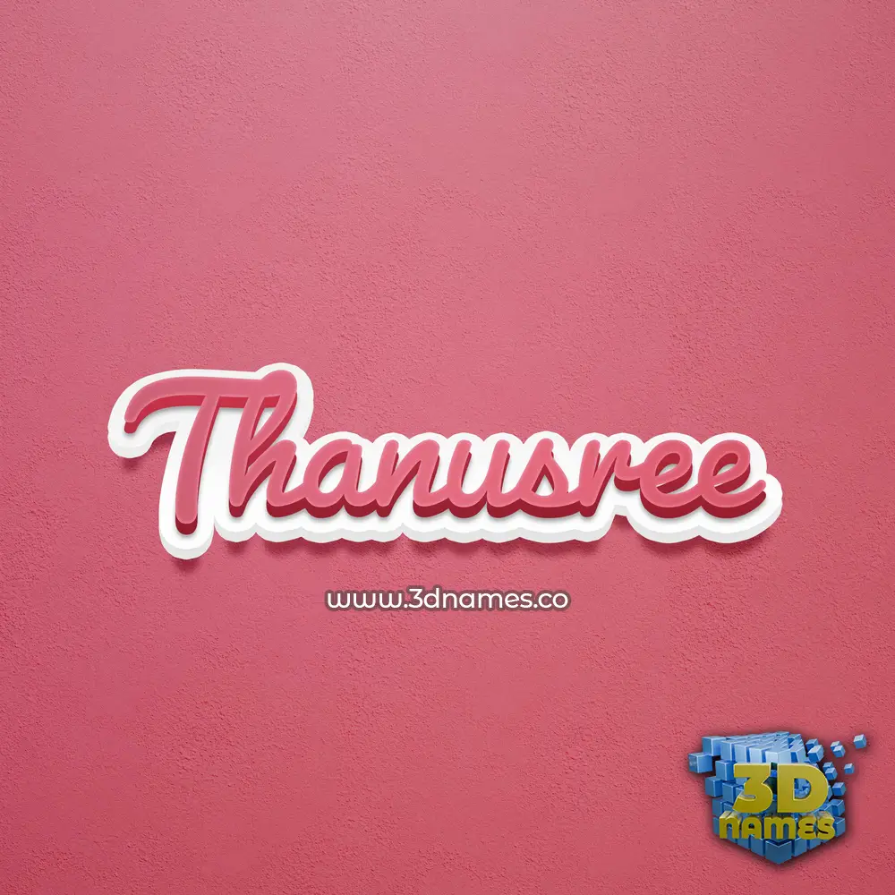 thanusree in Red Scribble style - 3D name wallpaper