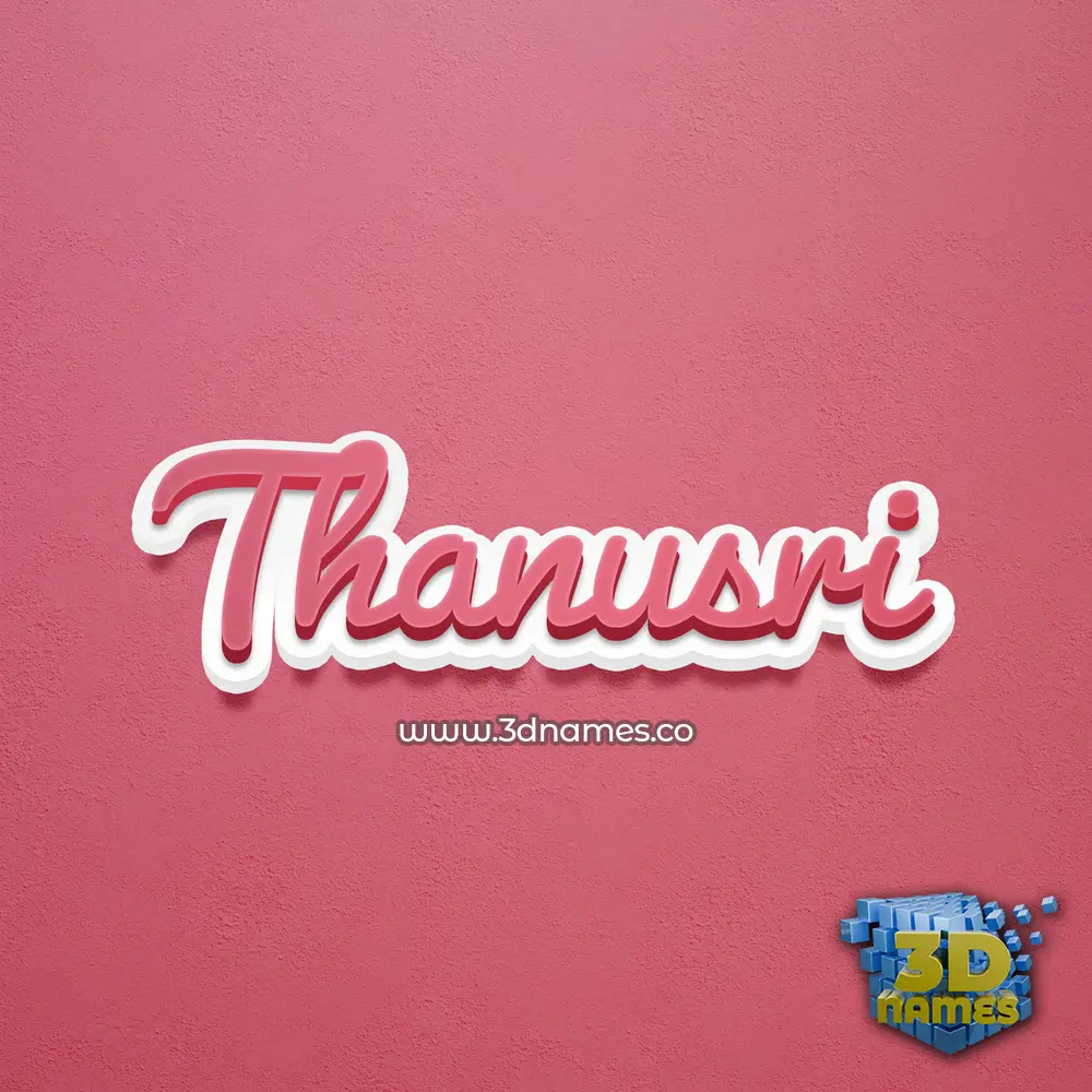 thanusri in Red Scribble style - 3D name wallpaper