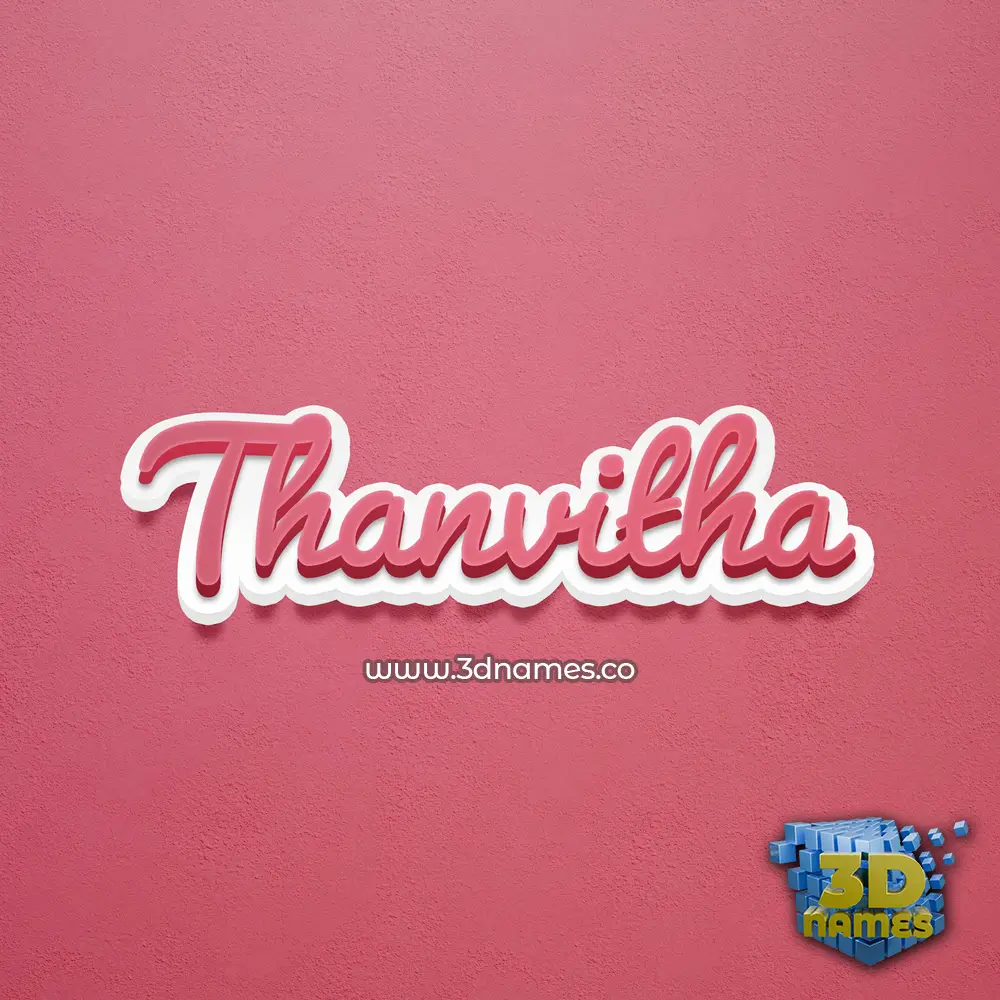 thanvitha in Red Scribble style - 3D name wallpaper