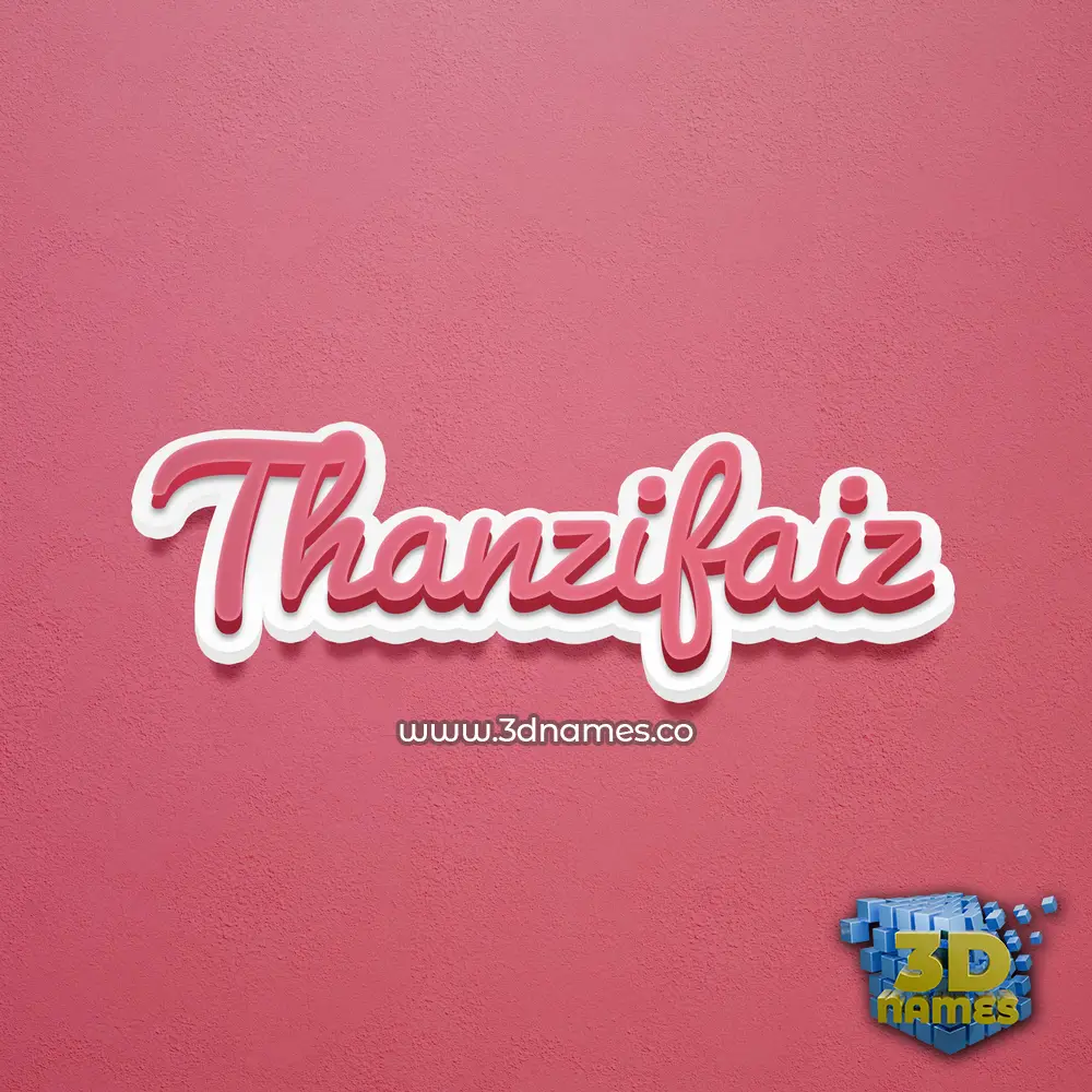 thanzifaiz in Red Scribble style - 3D name wallpaper
