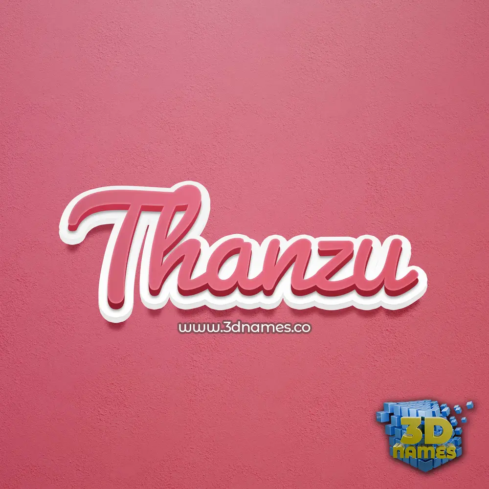 thanzu in Red Scribble style - 3D name wallpaper