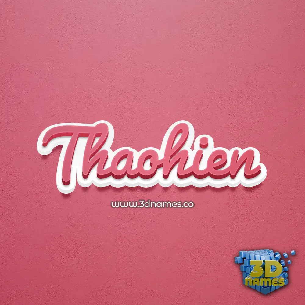 thaohien in Red Scribble style - 3D name wallpaper