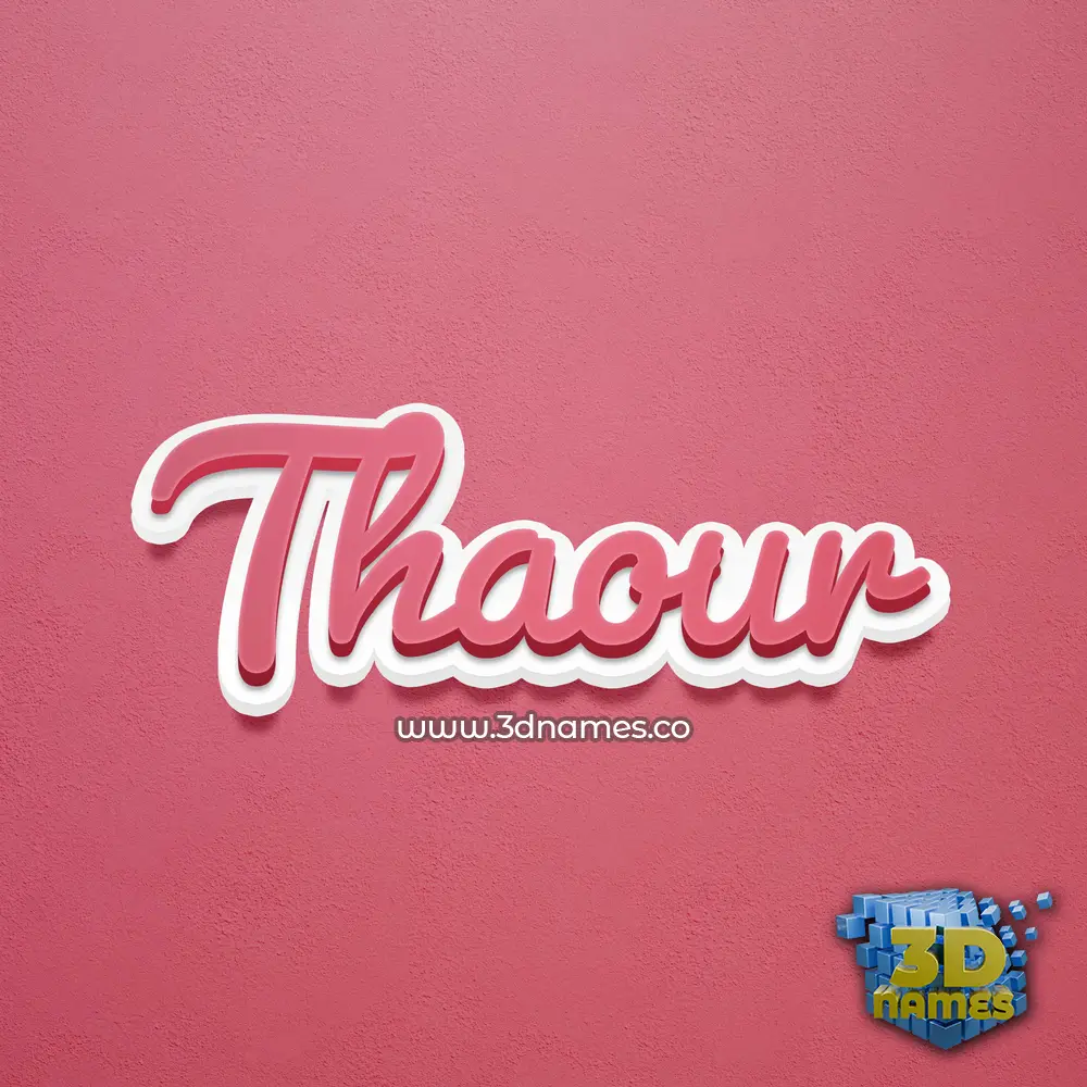 thaour in Red Scribble style - 3D name wallpaper