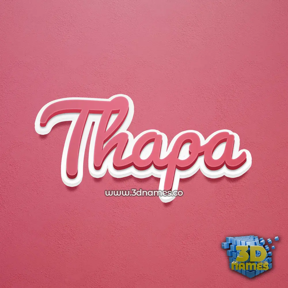 thapa in Red Scribble style - 3D name wallpaper