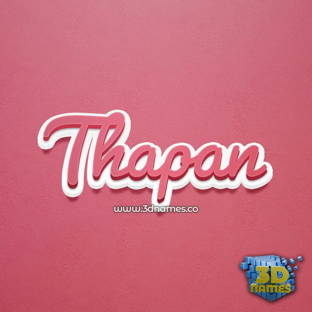 thapan in Red Scribble style - 3D name wallpaper