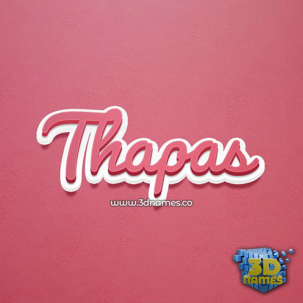 thapas in Red Scribble style - 3D name wallpaper