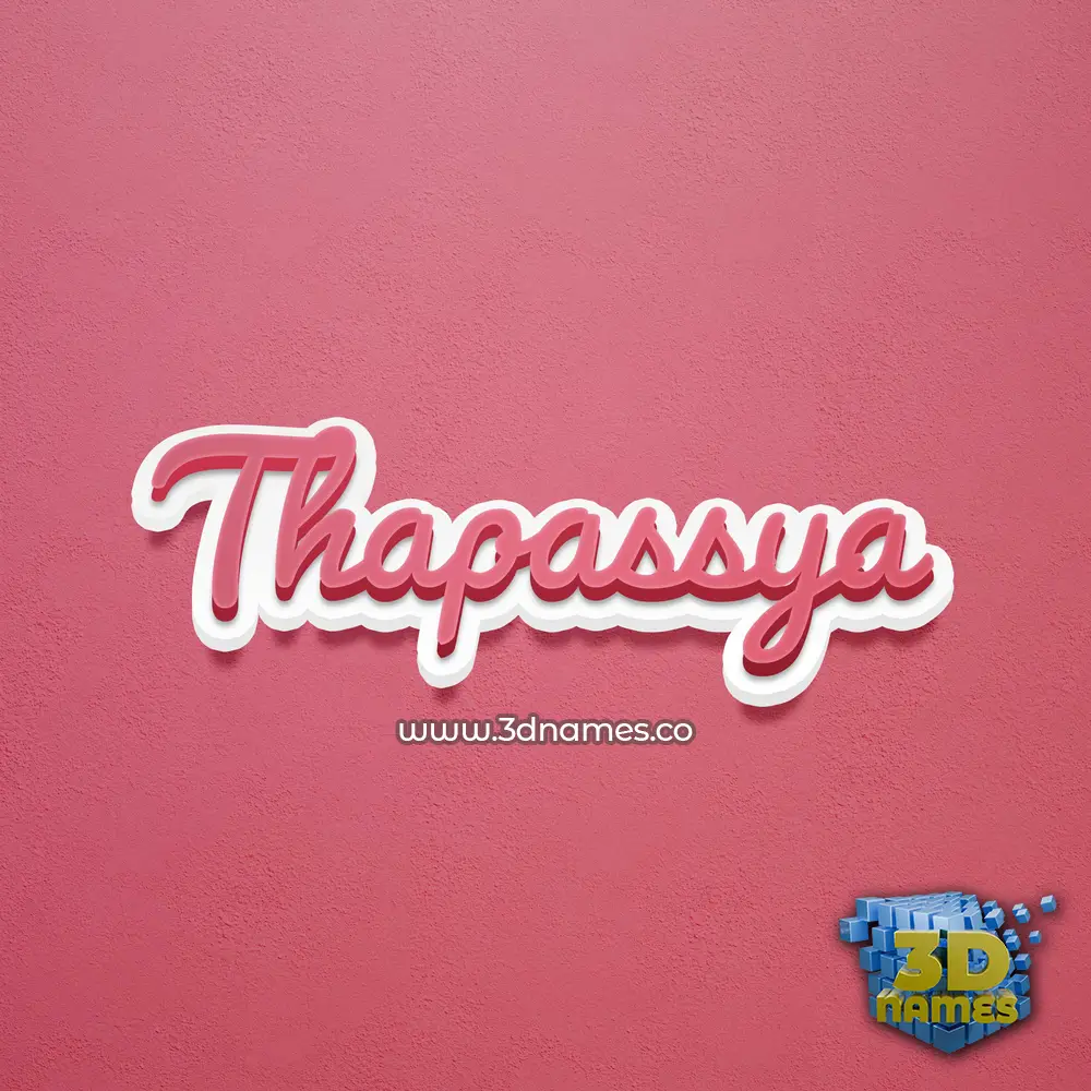 thapassya in Red Scribble style - 3D name wallpaper