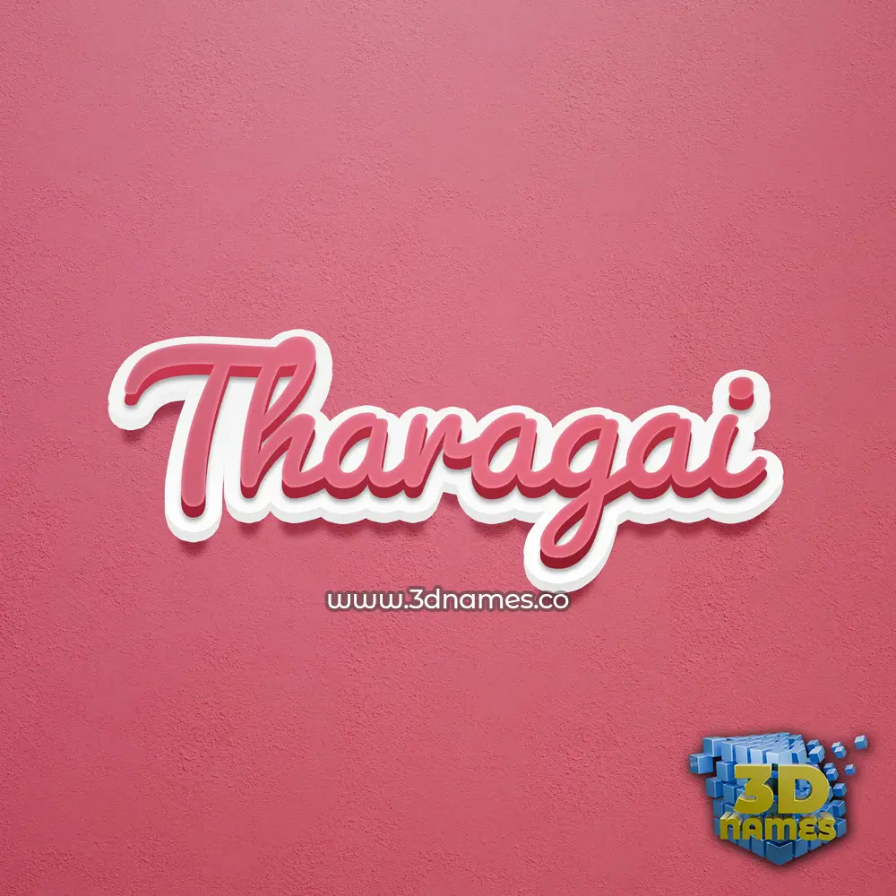 tharagai in Red Scribble style - 3D name wallpaper