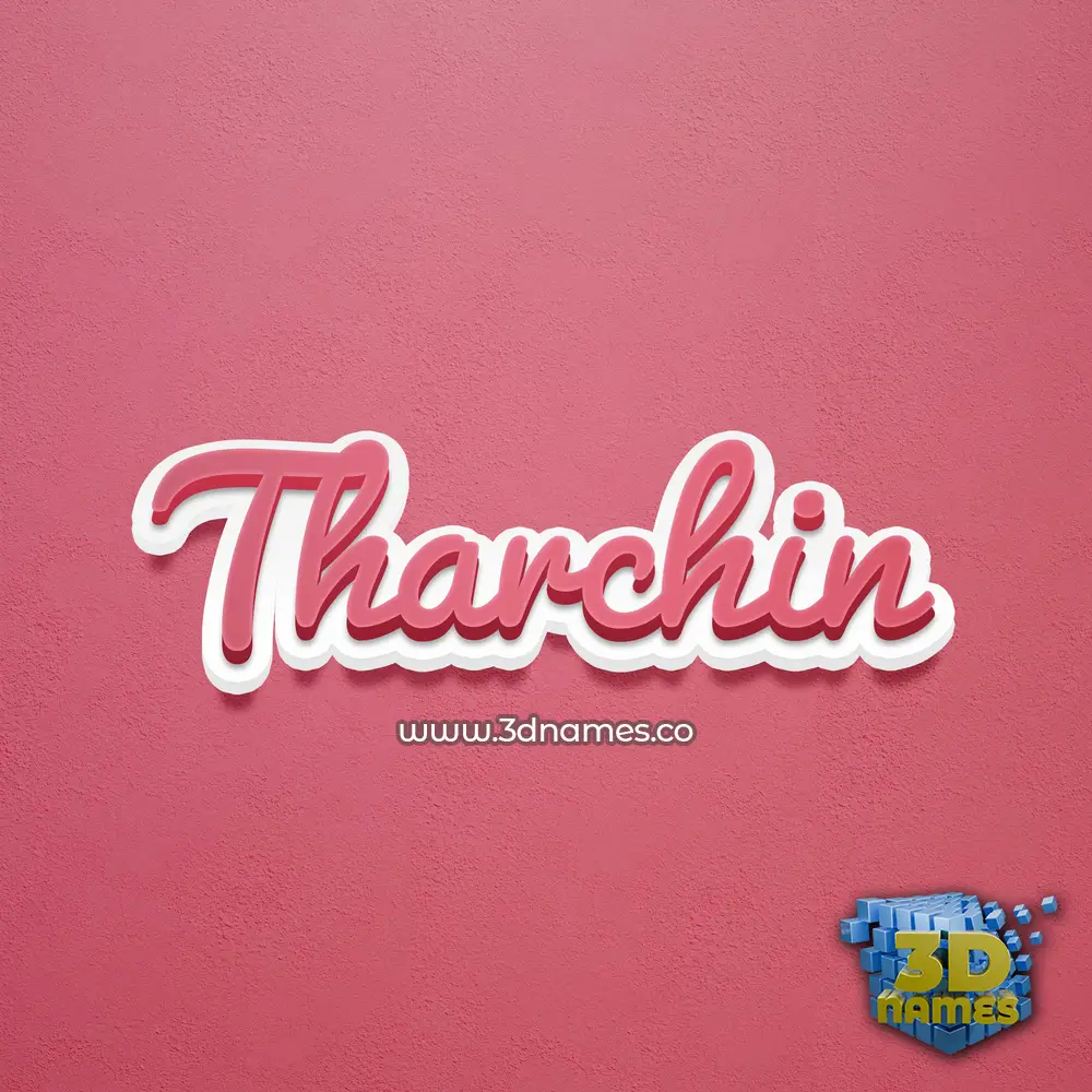 tharchin in Red Scribble style - 3D name wallpaper