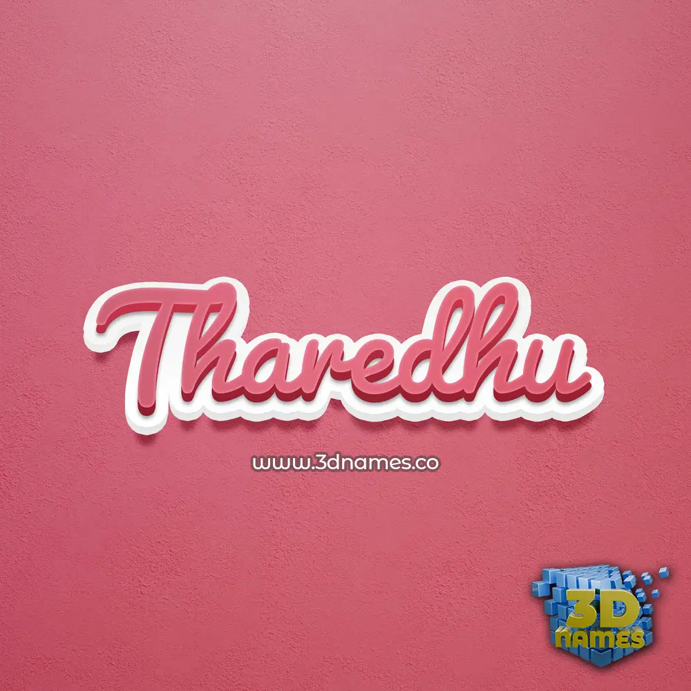 tharedhu in Red Scribble style - 3D name wallpaper