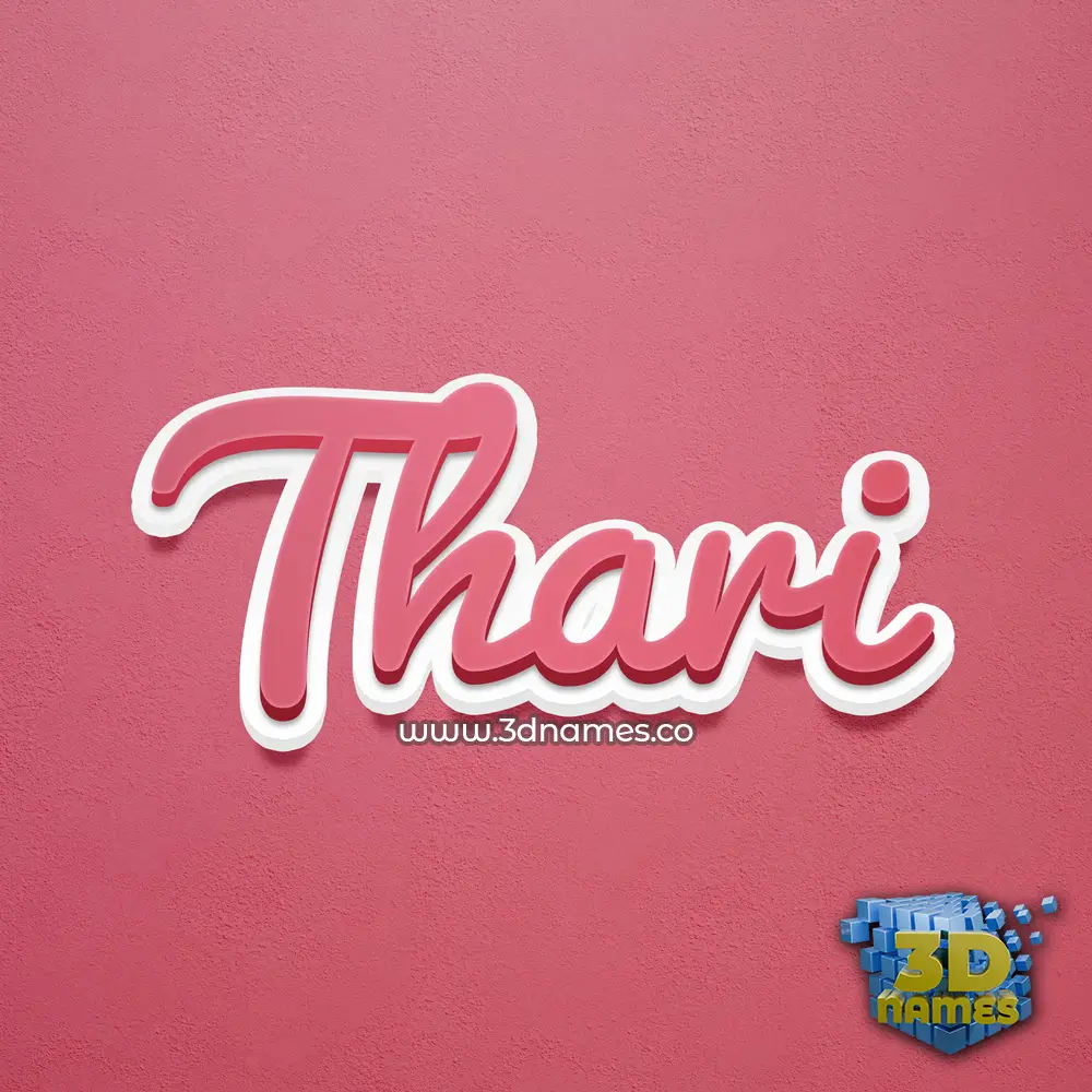 thari in Red Scribble style - 3D name wallpaper