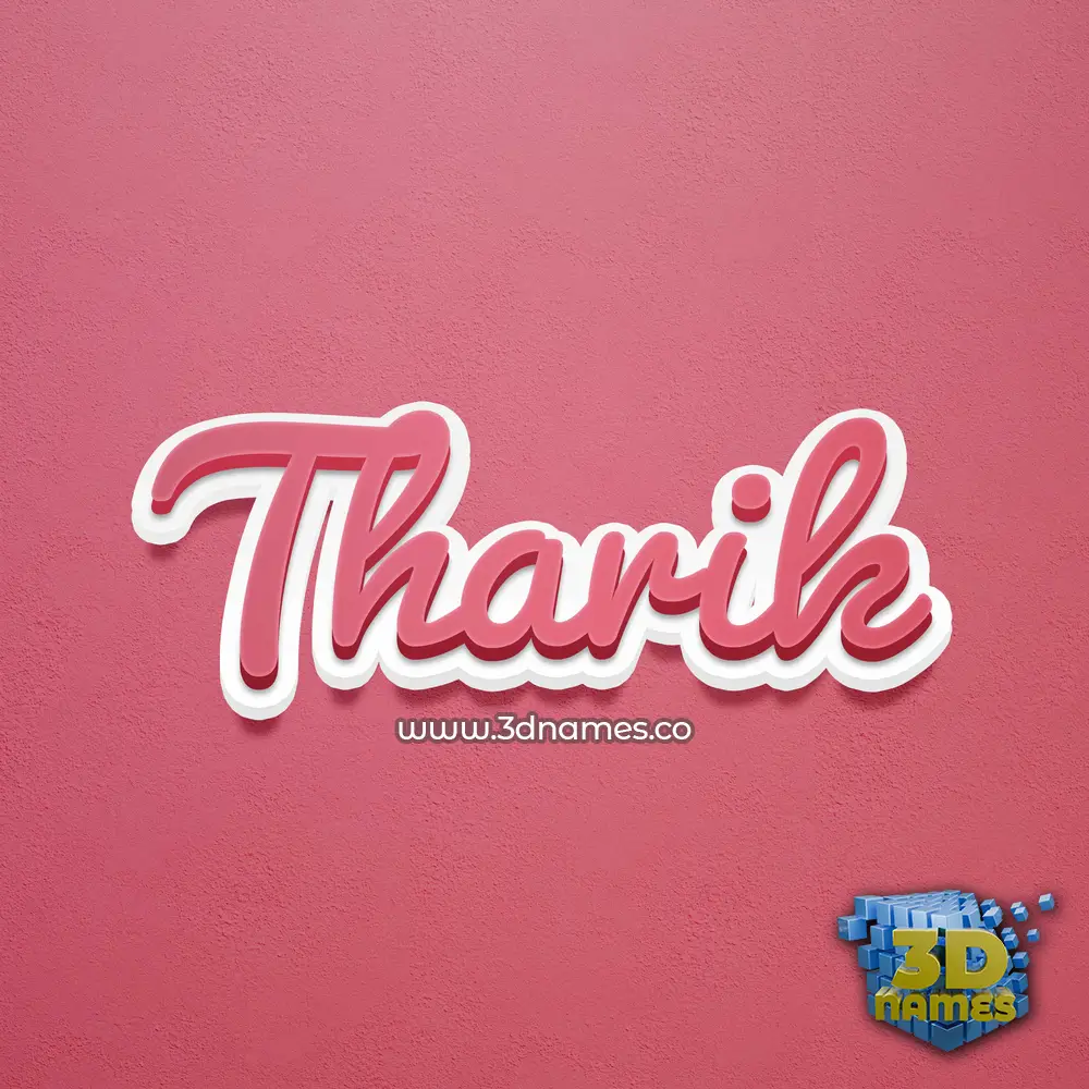 tharik in Red Scribble style - 3D name wallpaper